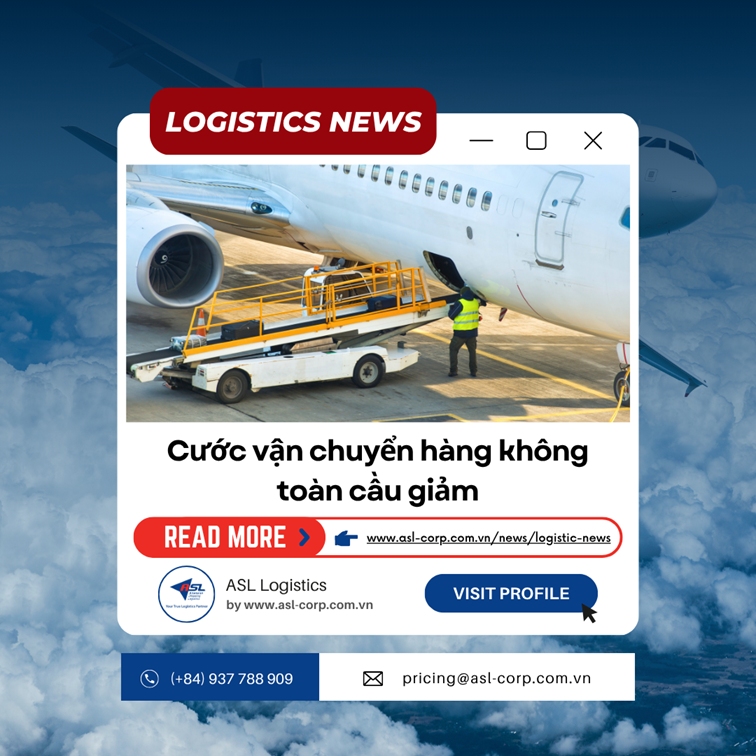 CƯỚC VẬN CHUYỂN HÀNG KHÔNG TOÀN CẦU GIẢM